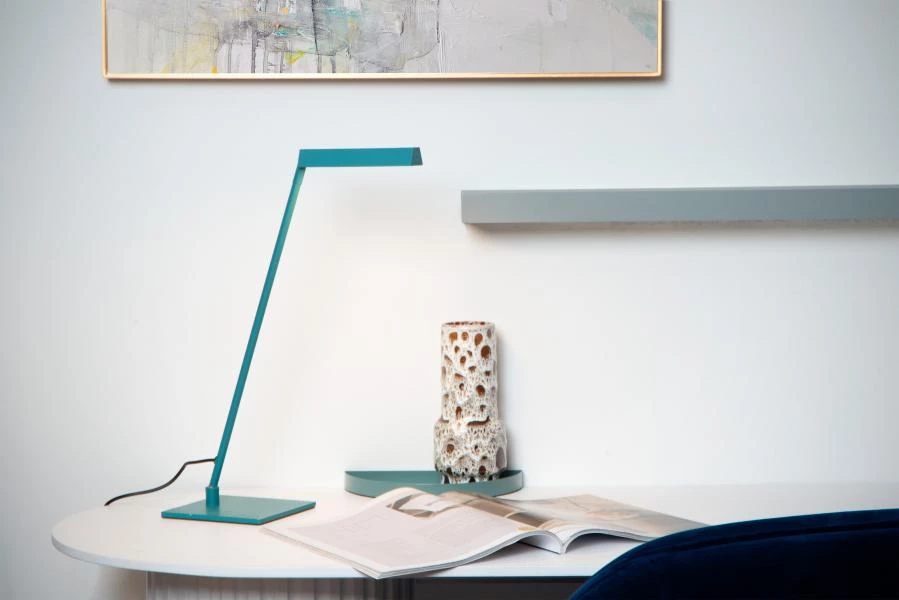 Lucide LAVALE - Bureaulamp - LED Dimb. - 1x3W 2700K - Turkoois - sfeer 1